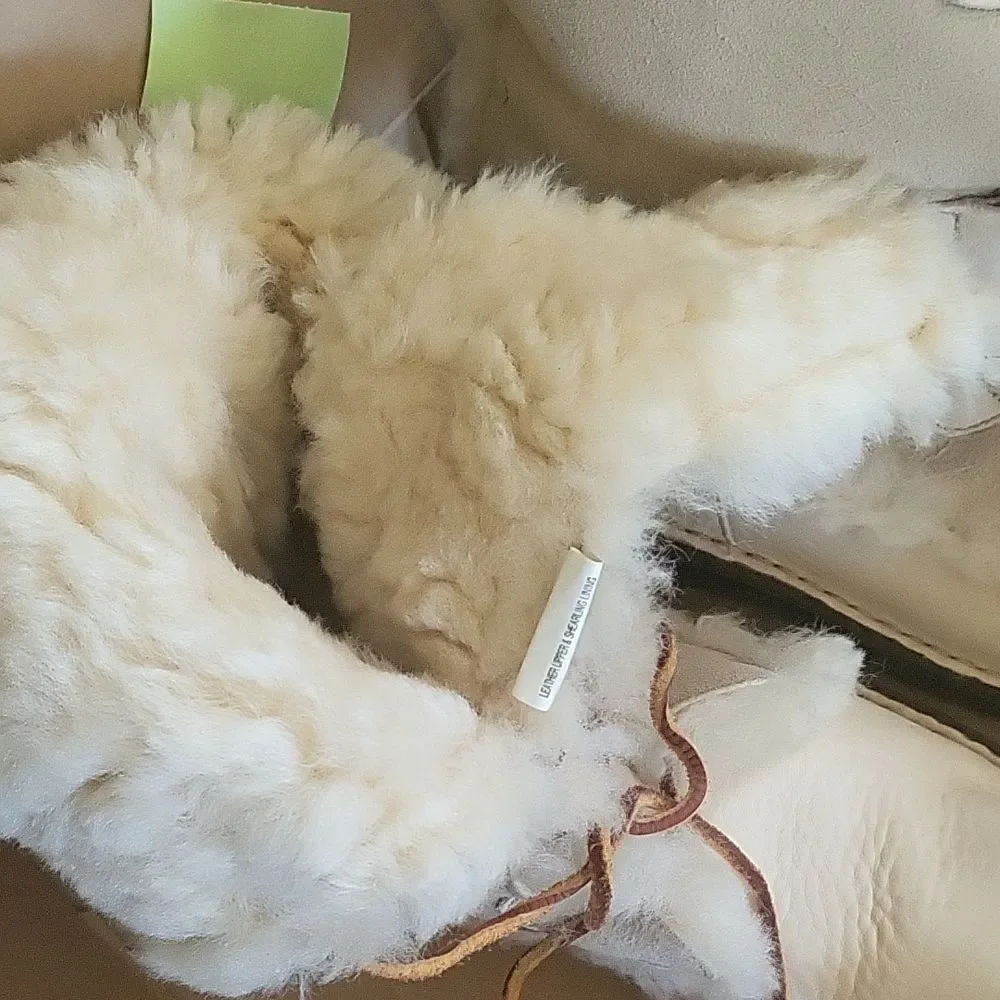 Born Cream and Tan Winter Boots